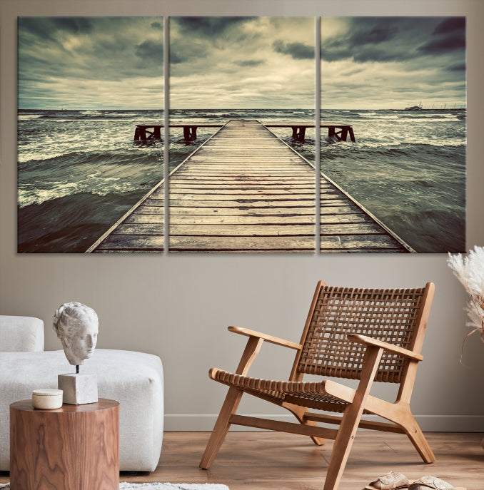 Vintage Wood Bridge Wall Art Canvas Print