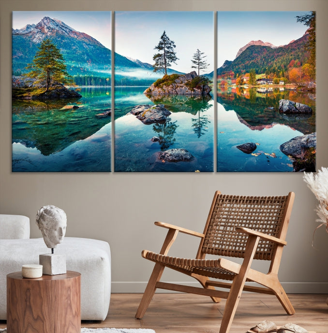 Relaxing Wall Art Lake and Mountain Wall Art Canvas Print