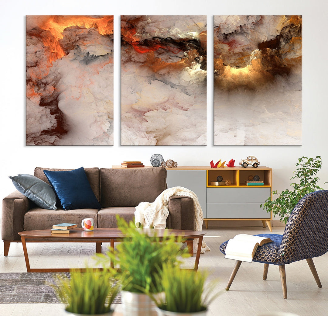 Abstracto fuma lienzo extra grande pared arte impresión abstracta decoración del hogar pintura de arte de mármol ahumado