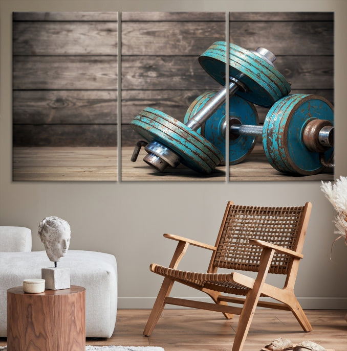 Dambell and Sport Wall Art Canvas Print