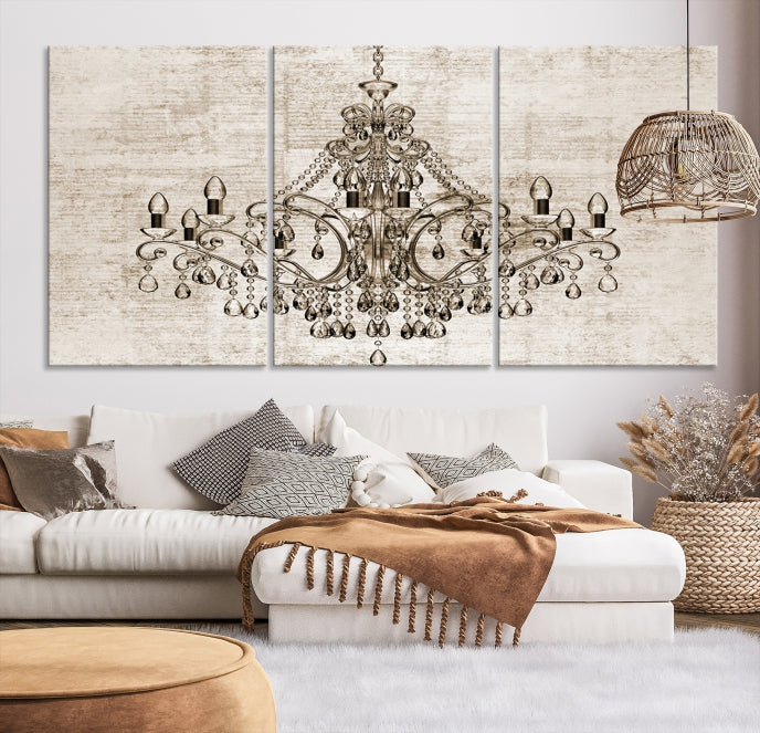 Vintage Chandelier Wall Art Canvas Print