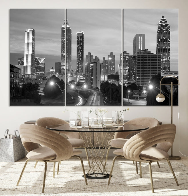 Atlanta City Black and White Wall Art