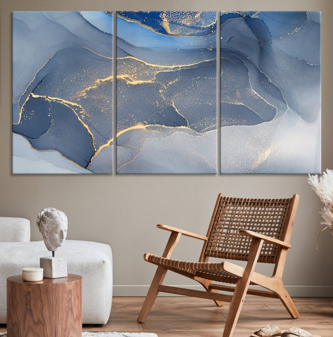 Blue Wall Art Abstract Canvas Wall Art Print