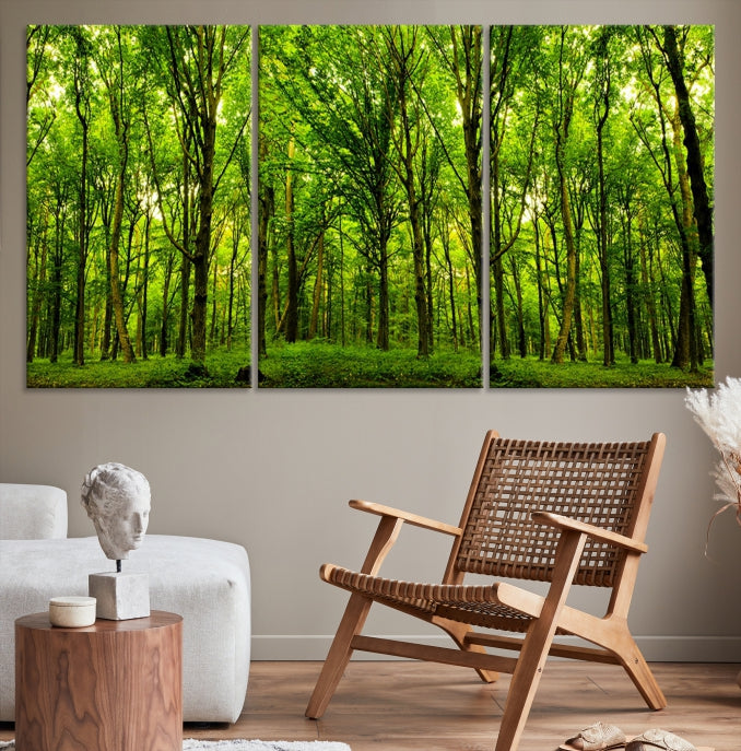 Green Forest Wall Art Canvas Print