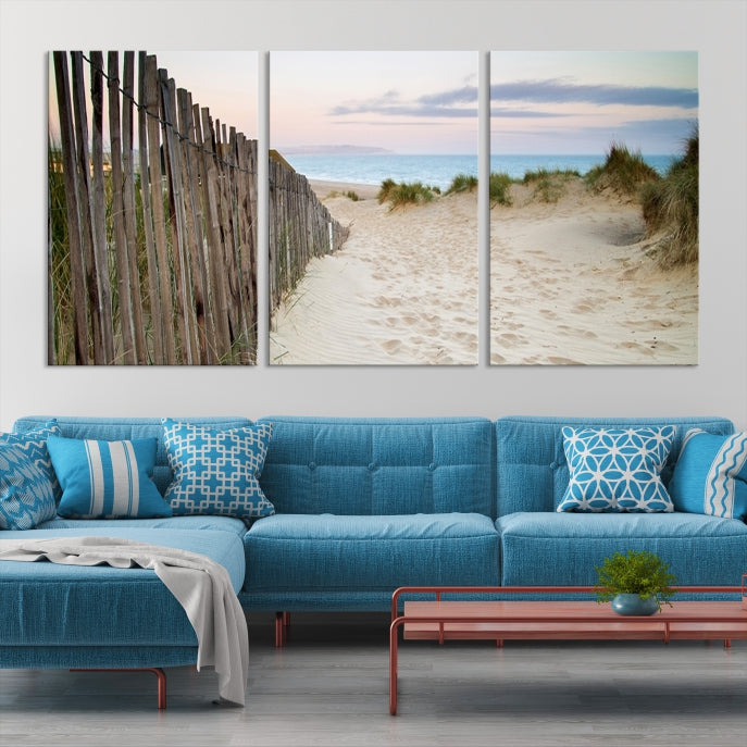 Gran valla de playa costera Arte de la pared Paisaje del océano Lienzo