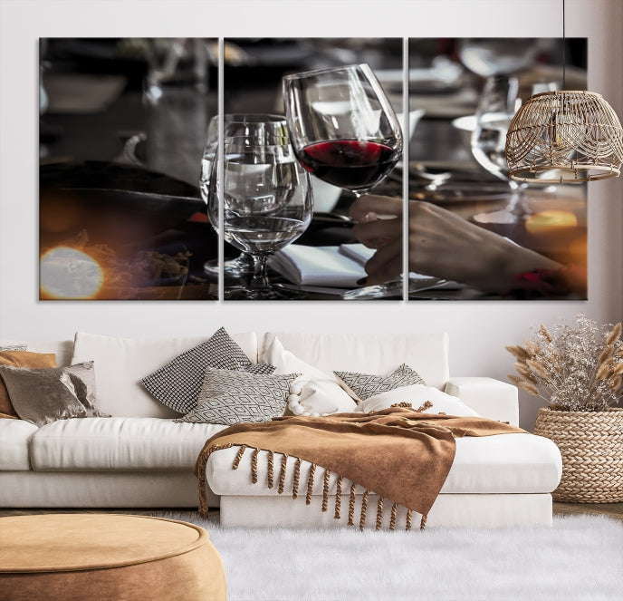 Red Wine and Glass Canvas Print