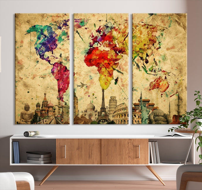 Wall Art World Map Canvas Print World Map Wall Art Canvas Print World Map Wall Art Poster Print