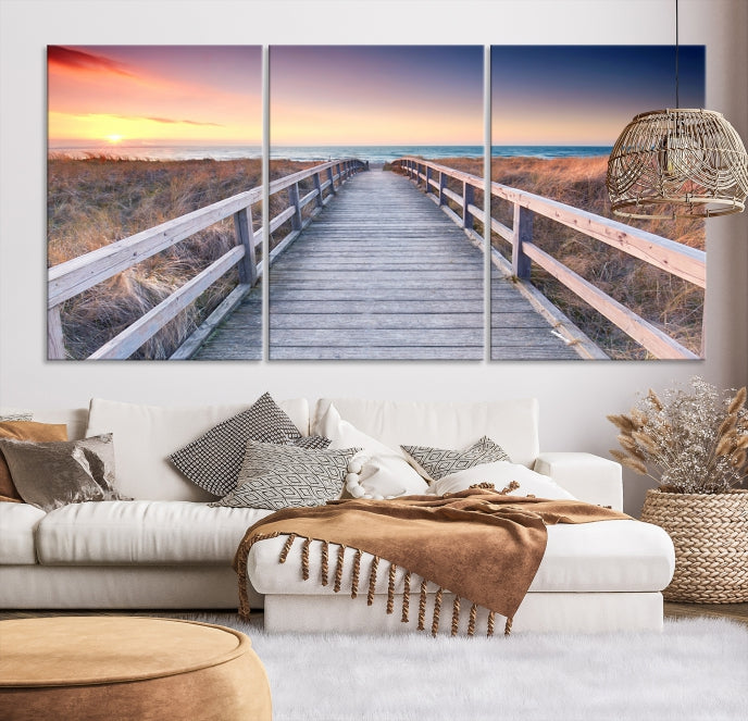 Wooden Path at Baltic Sea Wall Art Canvas Print