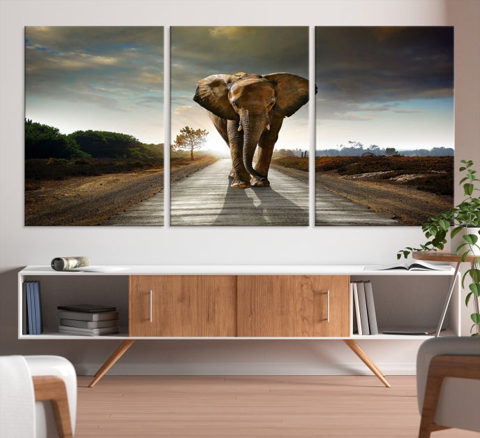 Big Wild Elephant Wall Art Canvas Print