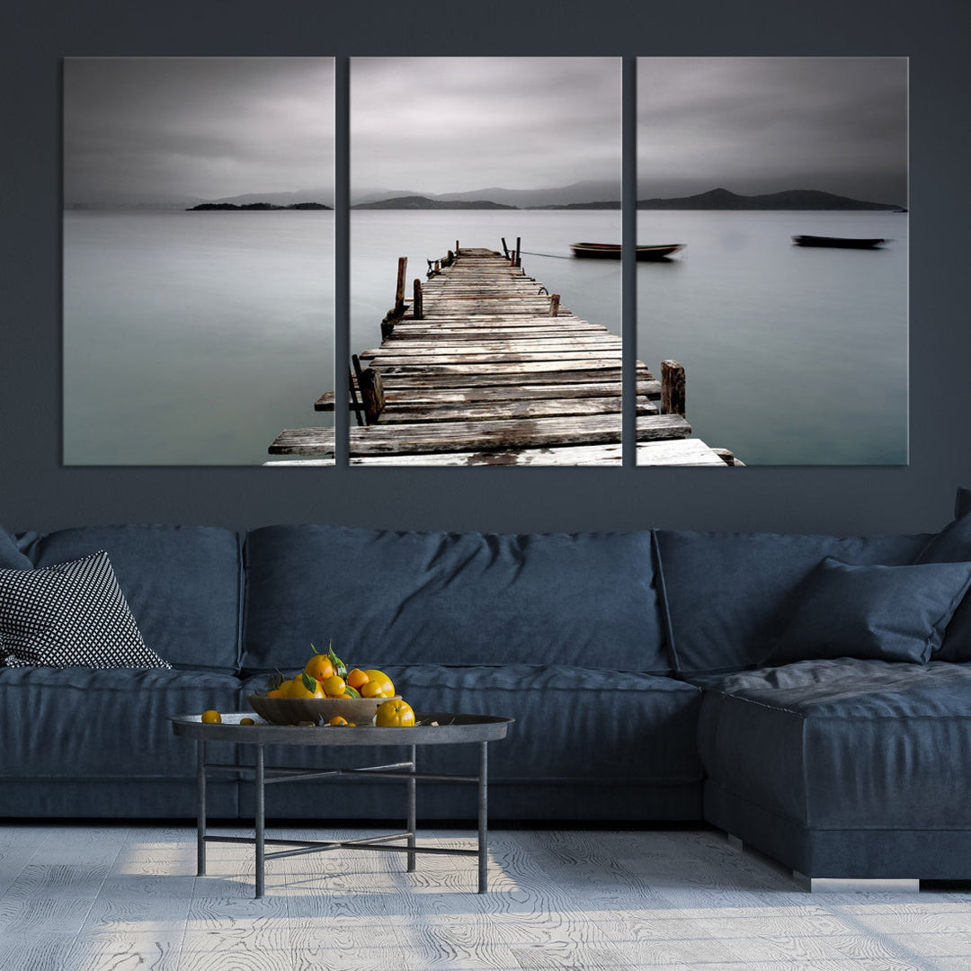 Jetée en bois Toile Mur Art Plage Toile Artwork Print , Beach Wall Art, Sea Wall Art