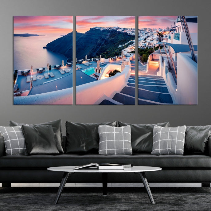 Greece Santorini Wall Art Landscape Canvas Print