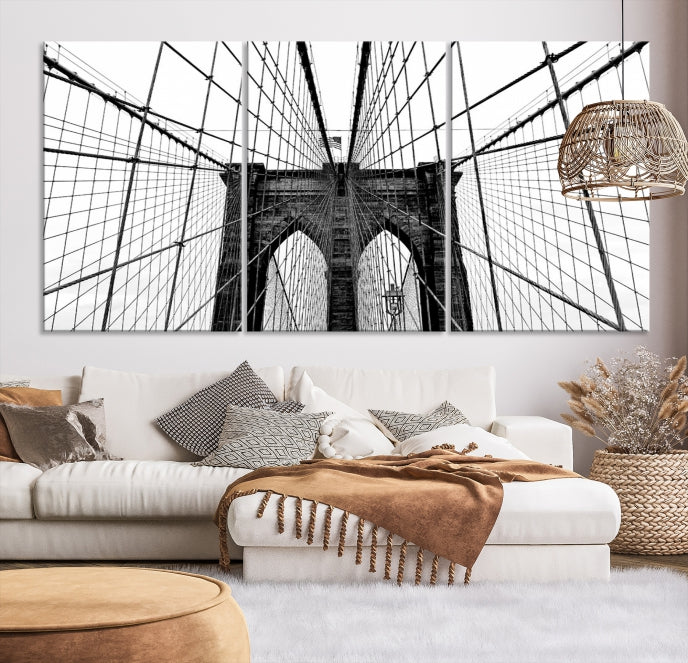 Lienzo decorativo para pared grande con puente de Brooklyn