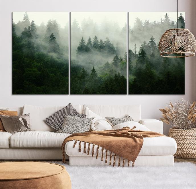 Green Forest Wall Art Canvas Print