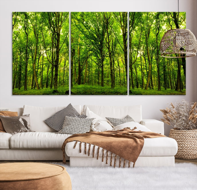 Green Forest Wall Art Canvas Print