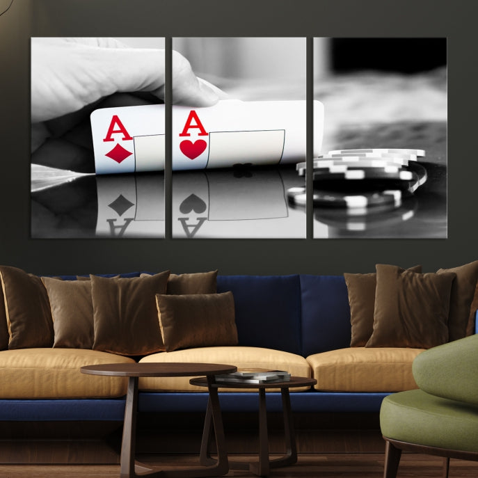 Aces Poker Art Poker Game Wall Art Canvas Print