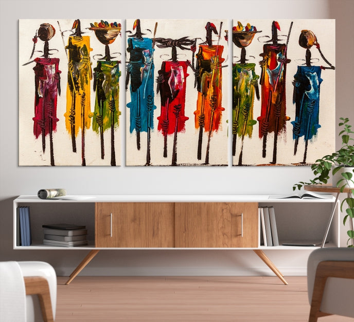 Abstract African Women Wall Art Canvas Print