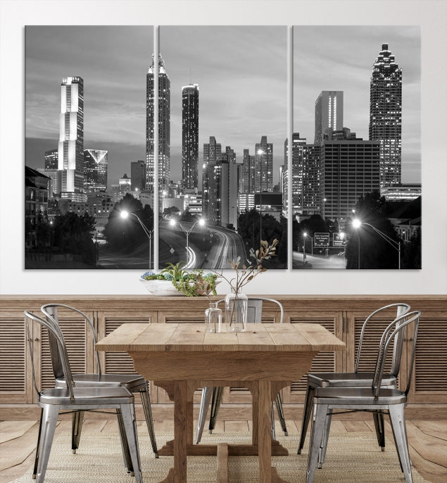 Atlanta City Black and White Wall Art