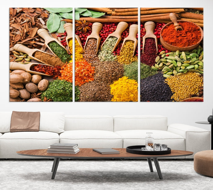 Spices Kitchen Wall Wall Art Canvas Print