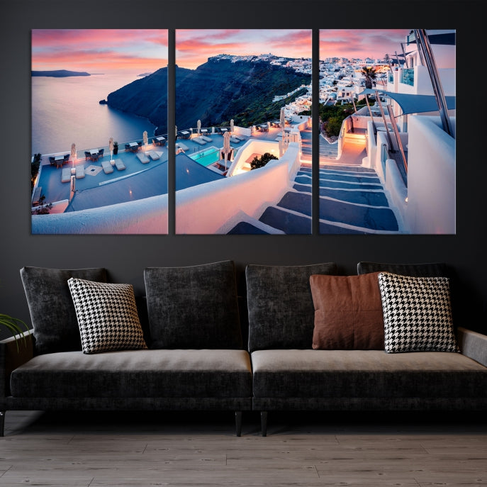 Greece Santorini Wall Art Landscape Canvas Print