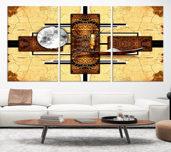 African Style Abstract Wall Art Canvas Print