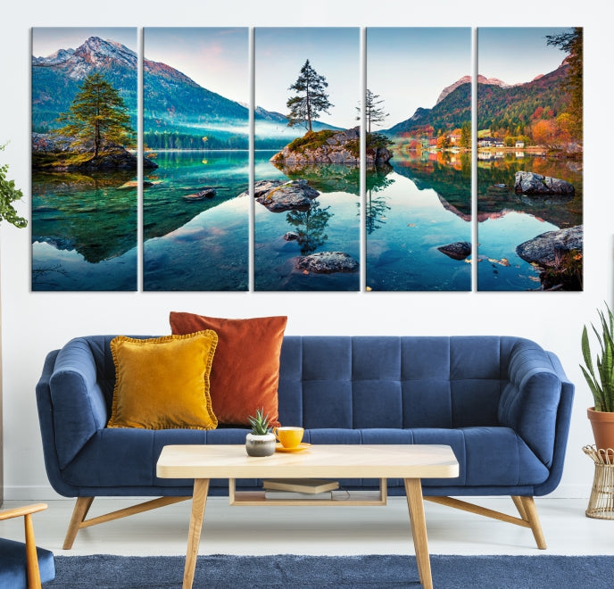 Relaxing Wall Art Lake and Mountain Wall Art Canvas Print