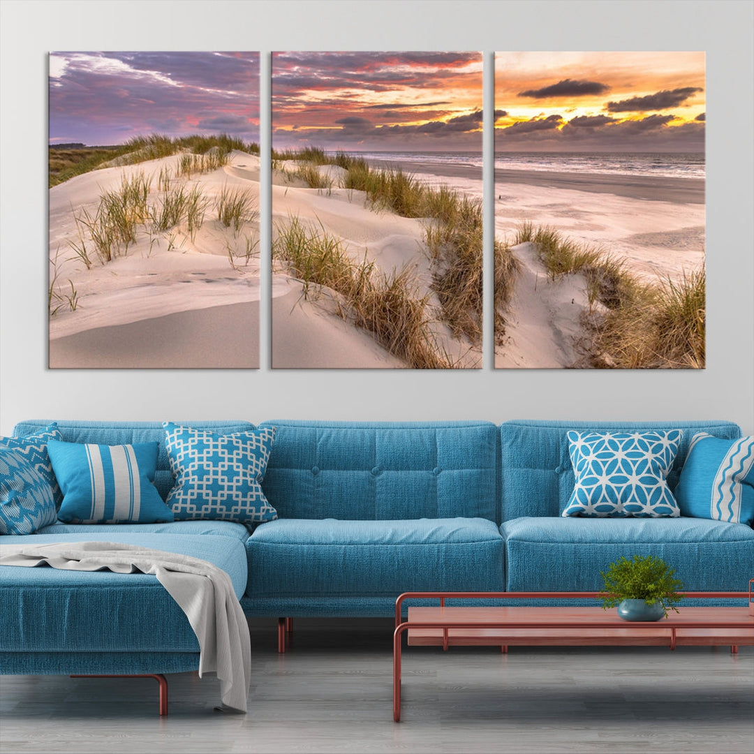 Impresión en lienzo del arte de la pared del amanecer en la playa