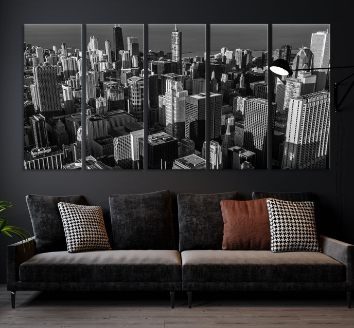 Chicago Wall Art Canvas Print Chicago City Night Canvas Print