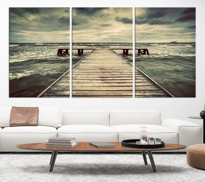 Vintage Wood Bridge Wall Art Canvas Print