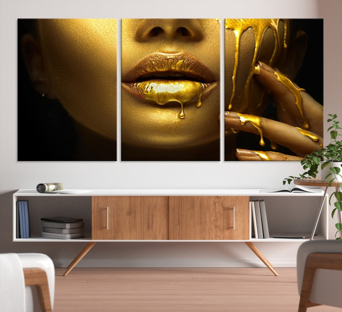 Gold and Women Wall Art Canvas Print