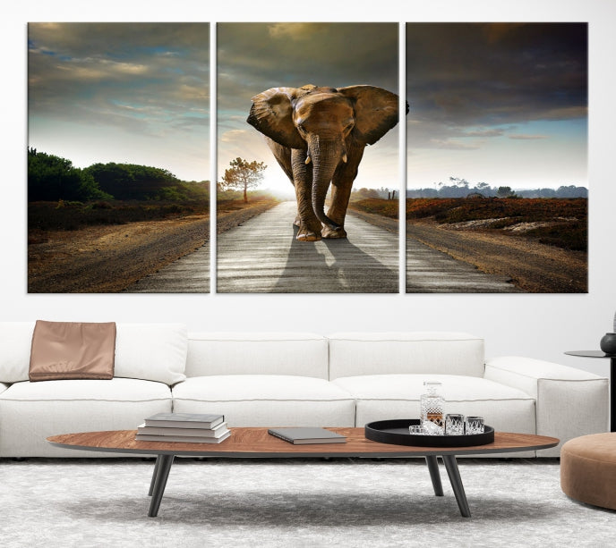 Big Wild Elephant Wall Art Canvas Print