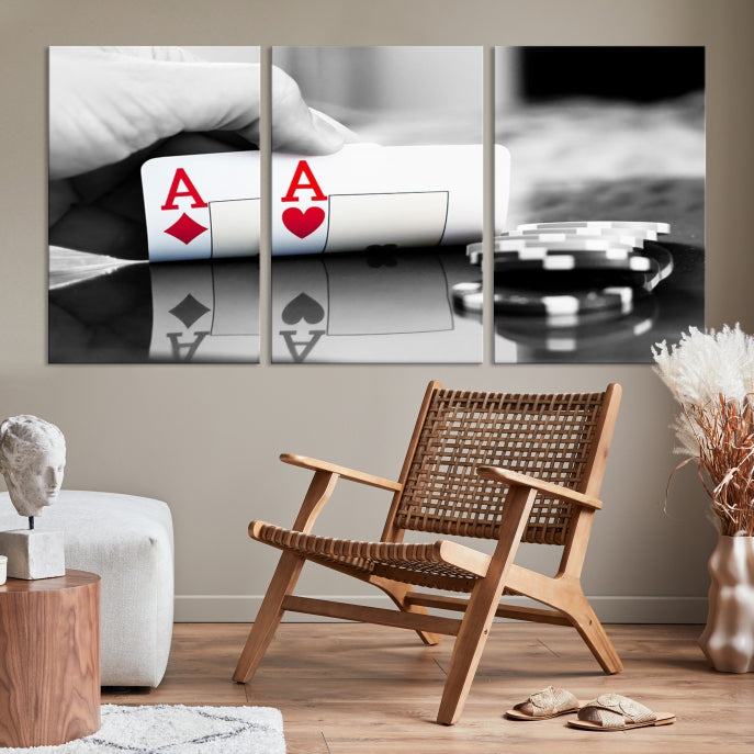 Aces Poker Art Poker Game Wall Art Canvas Print