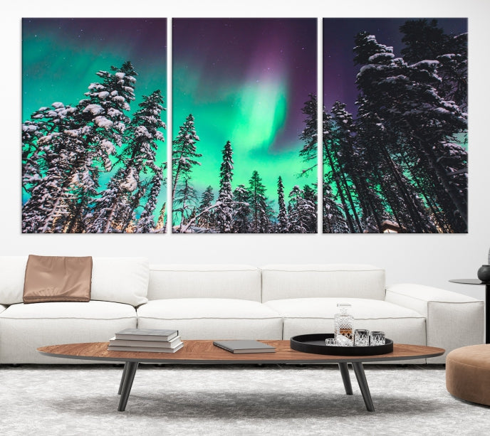 Arte de pared de aurora boreal Lienzo