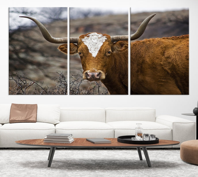 Lienzo decorativo para pared con animales de vaca grande