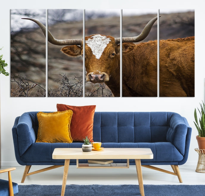 Lienzo decorativo para pared con animales de vaca grande