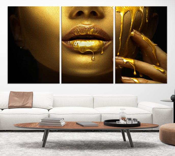 Gold and Women Wall Art Canvas Print