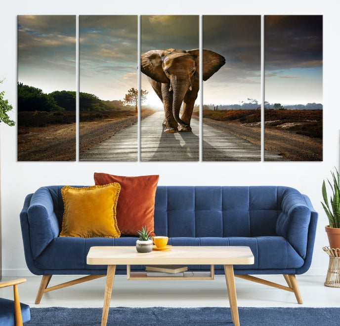 Big Wild Elephant Wall Art Canvas Print