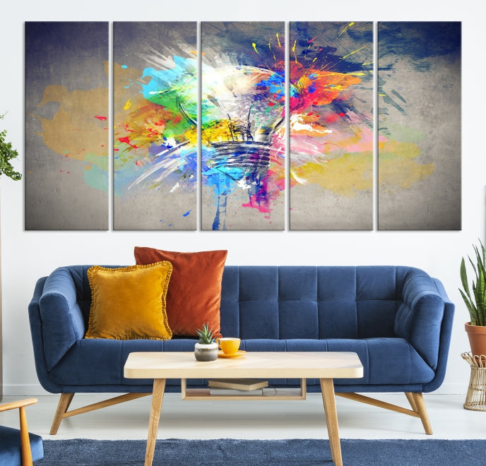 Lampe Abstraite Couleur Mur Art Impression sur toile