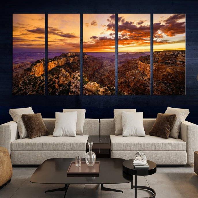 Coucher de soleil fascinant depuis le Grand Canyon Nal Park Wall Art Impression sur toile