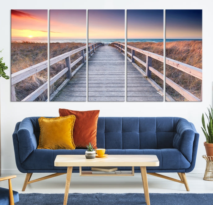 Wooden Path at Baltic Sea Wall Art Canvas Print