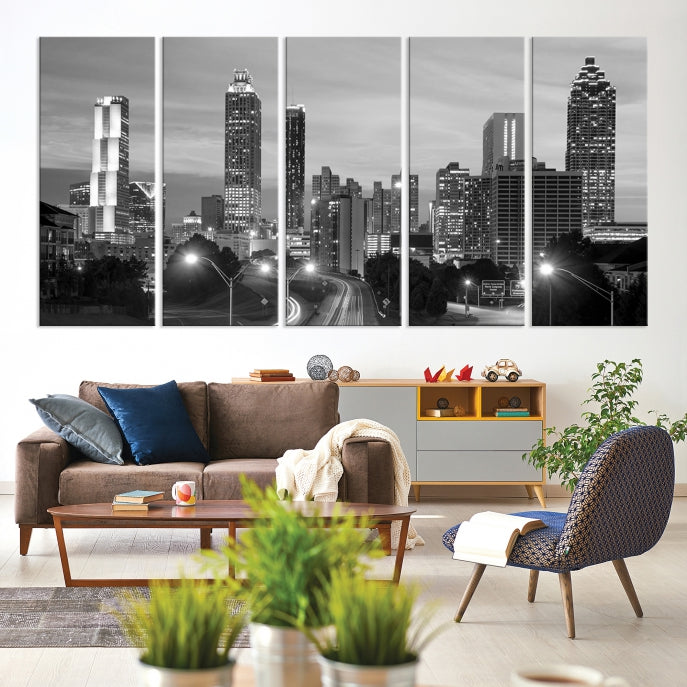 Atlanta City Black and White Wall Art