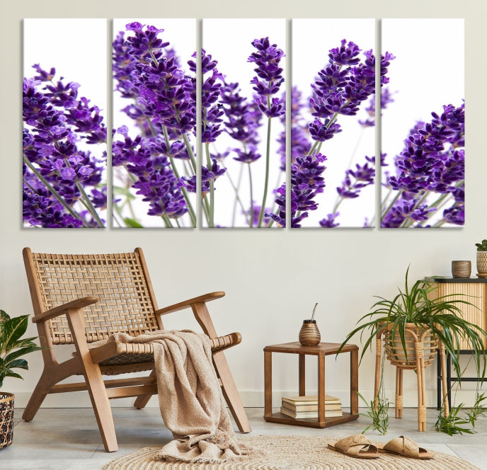 Lienzo decorativo para pared con flor de lavanda