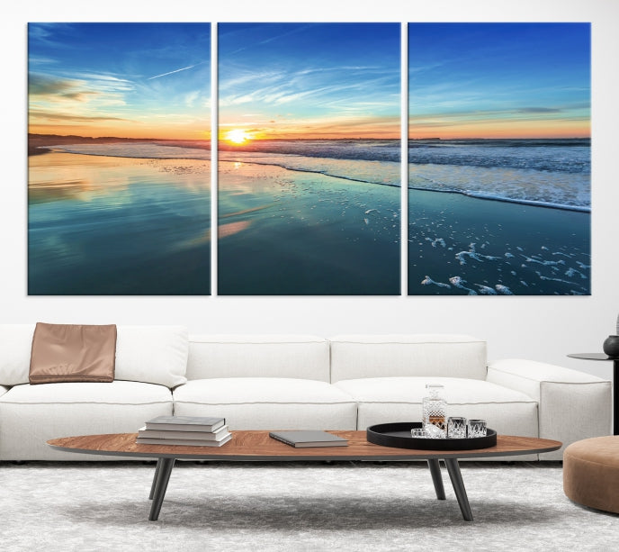 Blue Sky and Beach Wall Art Canvas Print