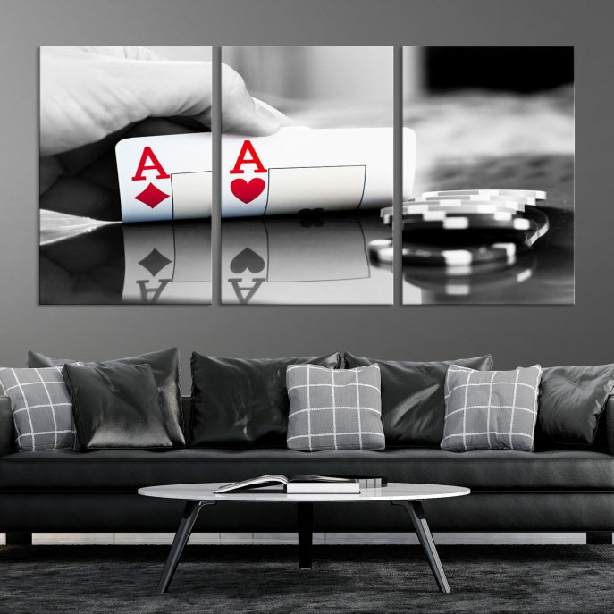 Aces Poker Art Poker Game Wall Art Canvas Print