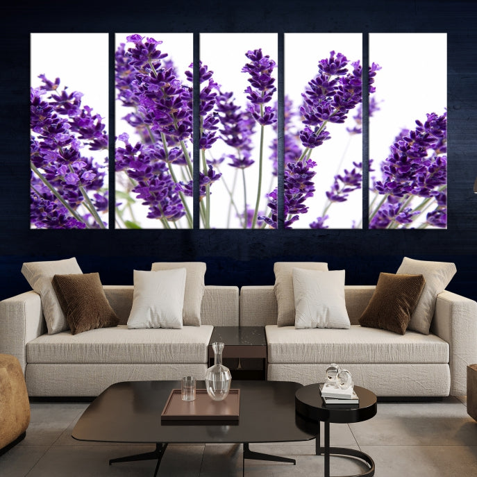 Lavender Flowers Wall Art Floral Canvas Print