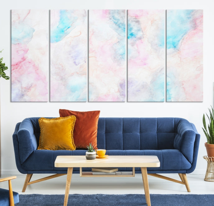 Pastel Marble Fluid Effect Wall Art Abstract Canvas Wall Art Print