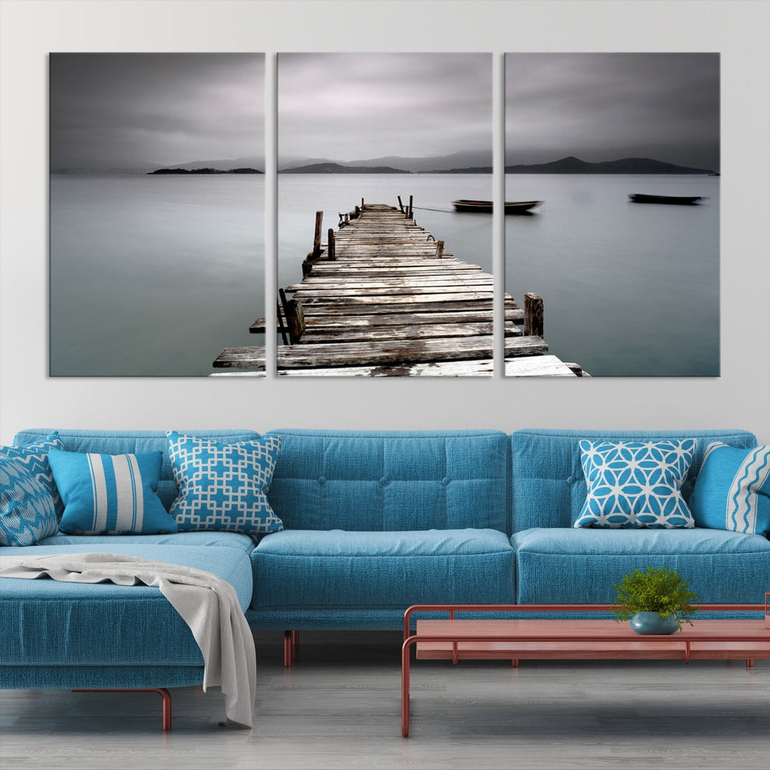 Jetée en bois Toile Mur Art Plage Toile Artwork Print , Beach Wall Art, Sea Wall Art