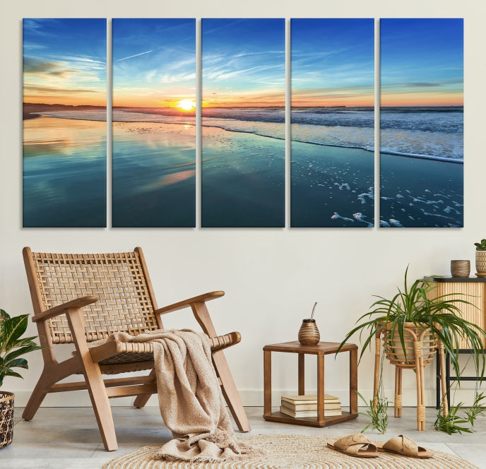 Blue Sky and Beach Wall Art Canvas Print