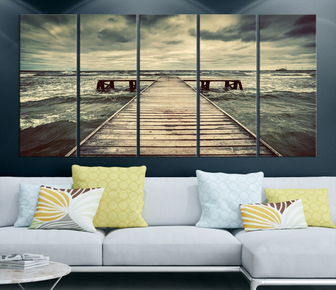 Vintage Wood Bridge Wall Art Canvas Print