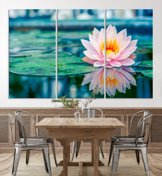 Lotus Flower Wall Art Canvas Print, Canvas Lily Flower Wall Art,