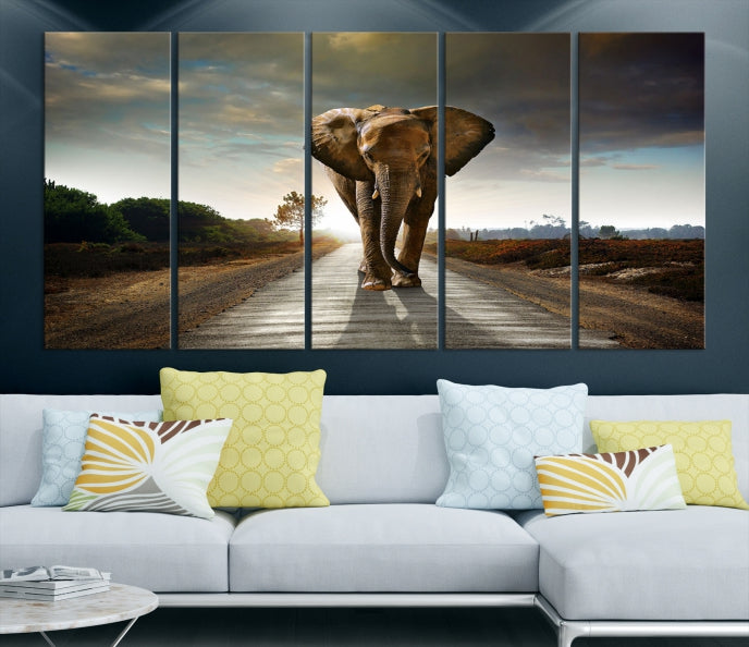 Big Wild Elephant Wall Art Canvas Print